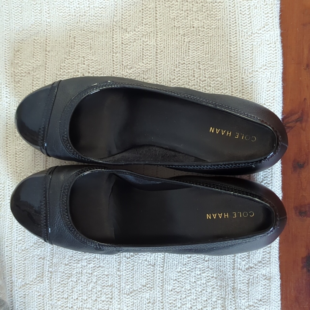 Cole Haan black wedge heels size 9